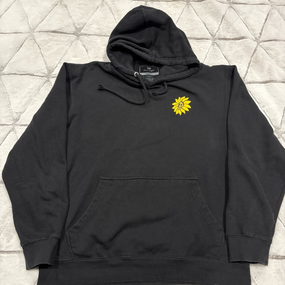 Red Eight All About The Vibes Black Hoodie Sz L Skater Grunge Vibes Flowers